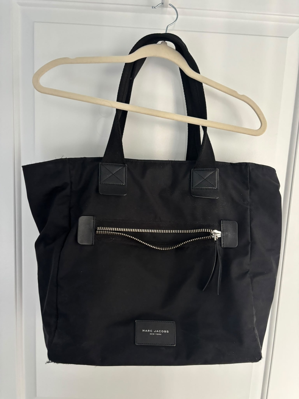 Marc Jacobs Black Nylon Tote with Front Zip Pocket